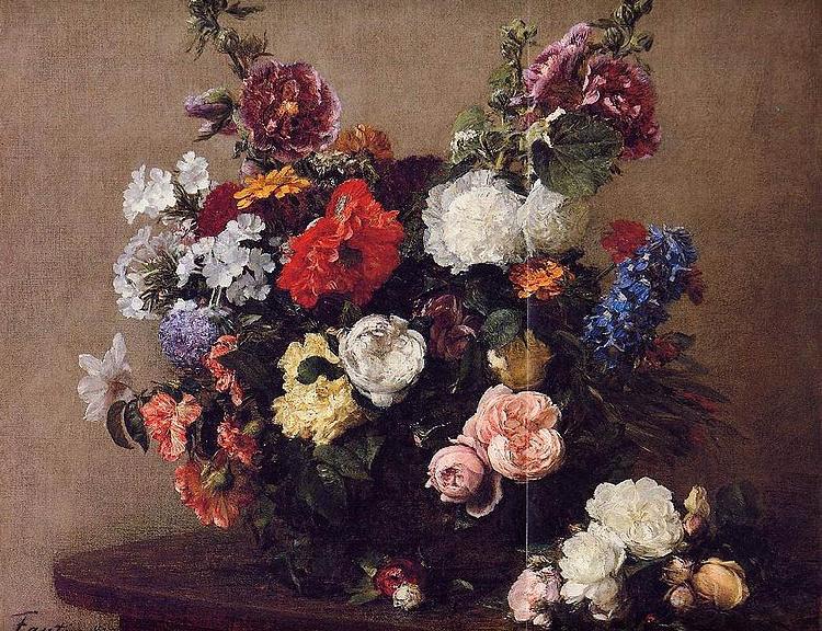 Henri Fantin-Latour Henri Fantin-Latour Bouquet of Diverse Flowers Sweden oil painting art